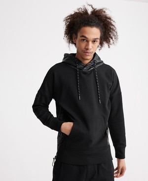 Superdry Surplus Goods Panel Loopback Férfi Kapucnis Pulóver Fekete | NXAMC0249